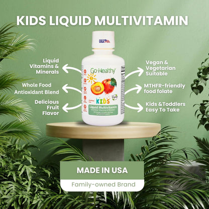 Go Healthy Kids Liquid Multivitamin | Immune Support | Kid Liquid Multivitamins | High Absorption | Vegan Vitamins | Kids Vitamins Multivitamin Go Healthy NaturalBuy Supplements Australia