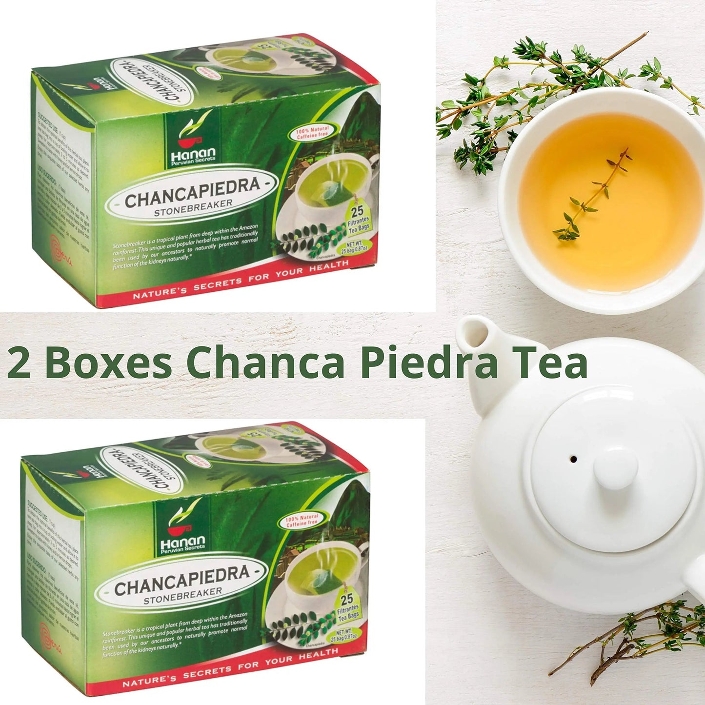 Stone Breaker Chanca Piedra Herbal Tea - 100% Naural from Peru (2x 25 Tea Bags Pack) Natural Kidney Cleanse & Gallbladder Stones Support– Detoxify Urinary Tract, Flush Impurities, Clear Urinary System AOSGYABuy Supplements Australia