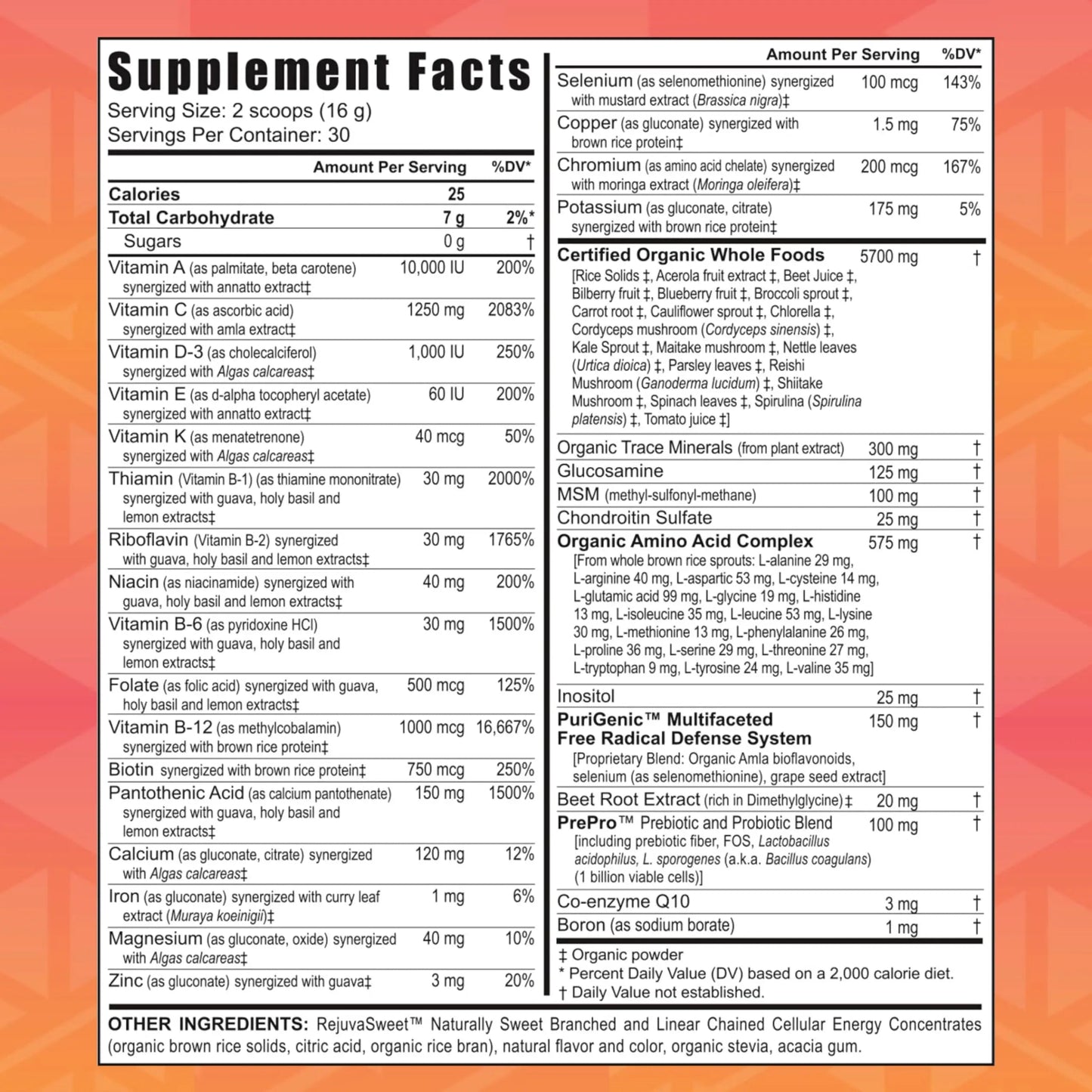 Youngevity Beyond Tangy Tangerine 2.0 Citrus Peach Ultimate Multi-Vitamin & Mineral Complex - Made with Natural & Whole Foods | 8,000 ORAC | 2 Canisters Youngevity