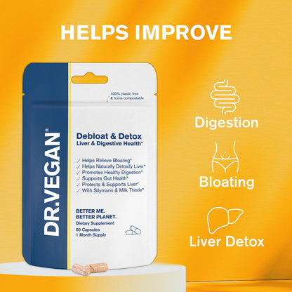 DR.VEGAN Debloat & Detox | Bloating, Digestion, Liver Support | Vitamins & Supplements dr veganBuy Supplements Australia