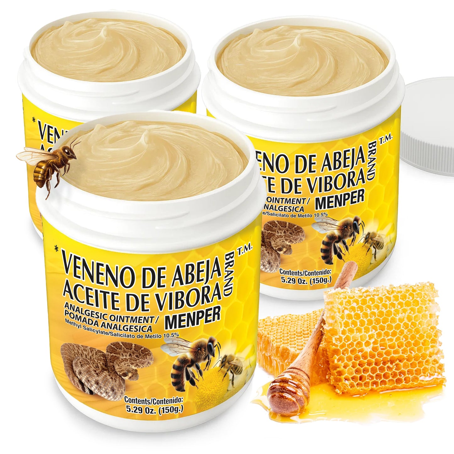 Veneno de Abeja Soothing Ointment – Topical Comfort Cream for Muscle Tension, Joint Discomfort & Everyday Aches – Fast Acting Relief – 18.5 Oz | 3-Pack MenperBuy Supplements Australia