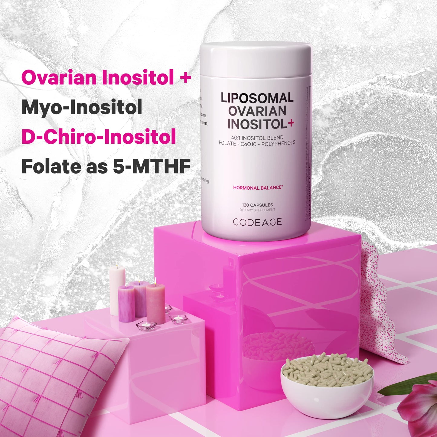 Codeage Liposomal Ovarian Inositol + Supplement - Myo-Inositol, D-Chiro-Inositol CodeageBuy Supplements Australia