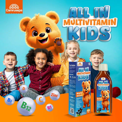 CAMRUSEPA All in Multivitamin Kids Syrup – Black Elderberry Flavored, Inositol, Zinc, Vitamin C, Daily Liquid Multivitamin CamrusepaBuy Supplements Australia