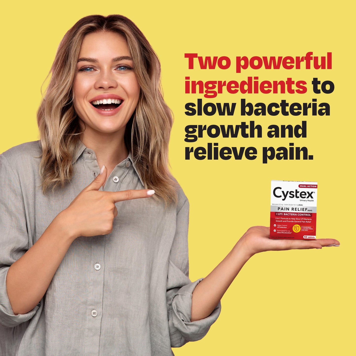 Cystex Dual-Action UTI Pain Relief & Prevention Tablets - 2-in-1 Formula Relieves Burning, Urgency, & Discomfort While Slowing Bacterial Growth - Non-Staining, Fast-Acting - 48-Count CystexBuy Supplements Australia