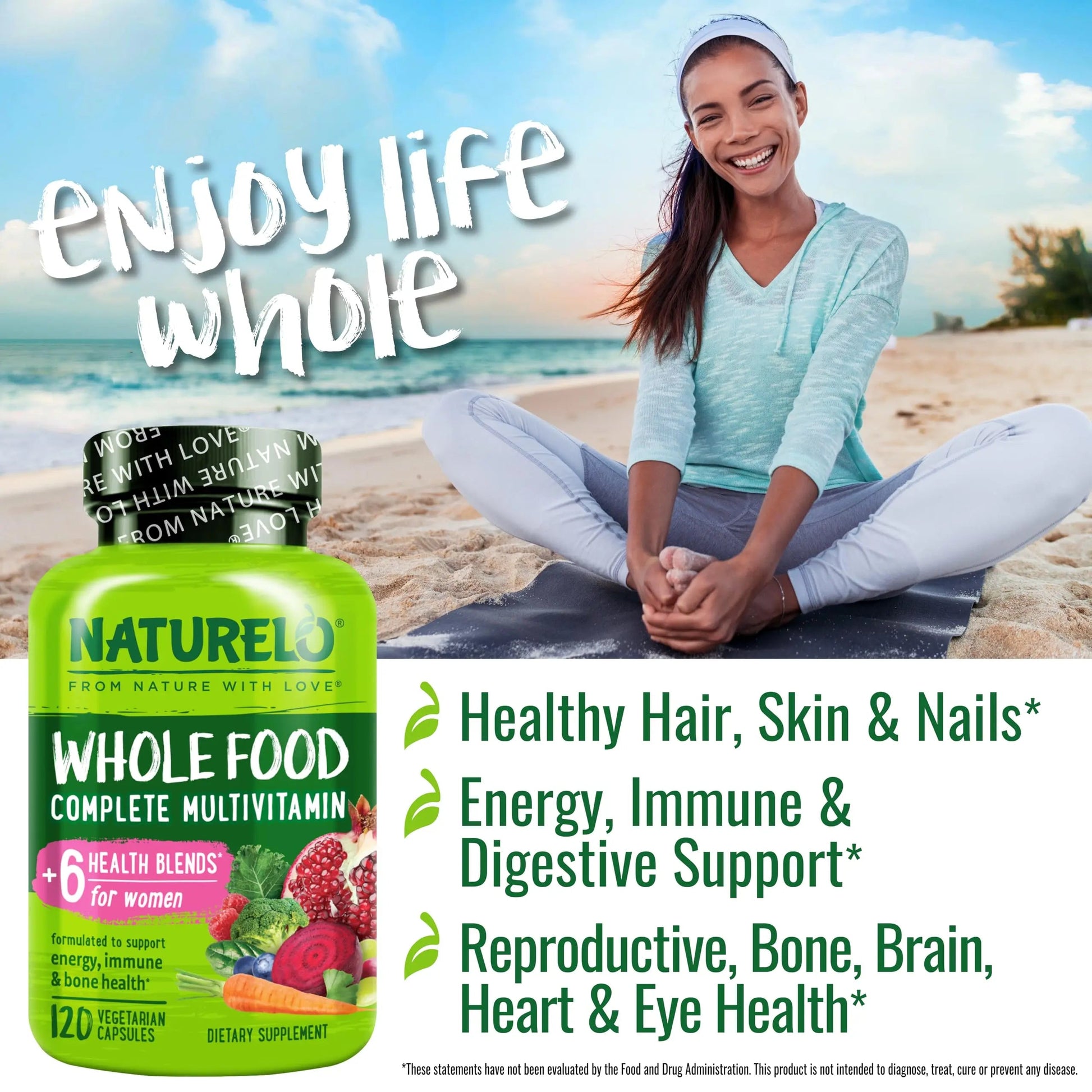 NATURELO Whole Food Multivitamin for Women - 120 Capsules and Whole Food Multivitamin for Men - 120 Capsules Bundle NATURELO