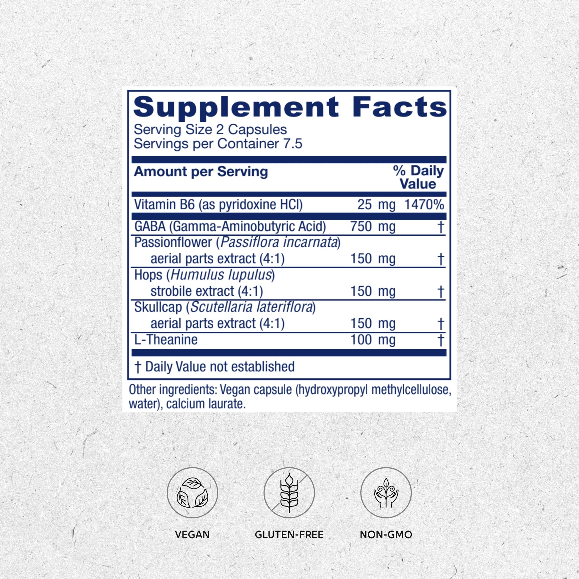 Vitanica GABA Ease - Relaxation Support Supplement with L-Theanine, GABA, & Vitamin B6 - Nervous System Support with Skullcap- Calm Support with Hops & Passion Flower - Vegan, Travel Size -15 Capsules VitanicaBuy Supplements Australia