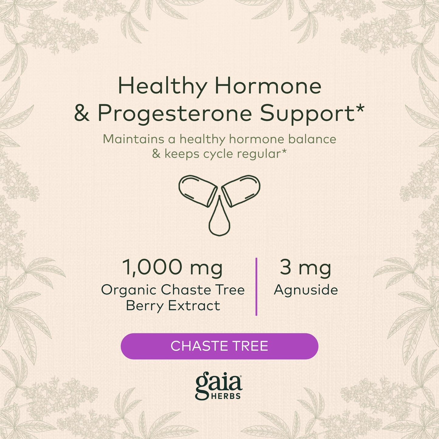Gaia Herbs Vitex Berry (Chaste Tree) - Supports Hormone Balance & Fertility Gaia HerbsBuy Supplements Australia