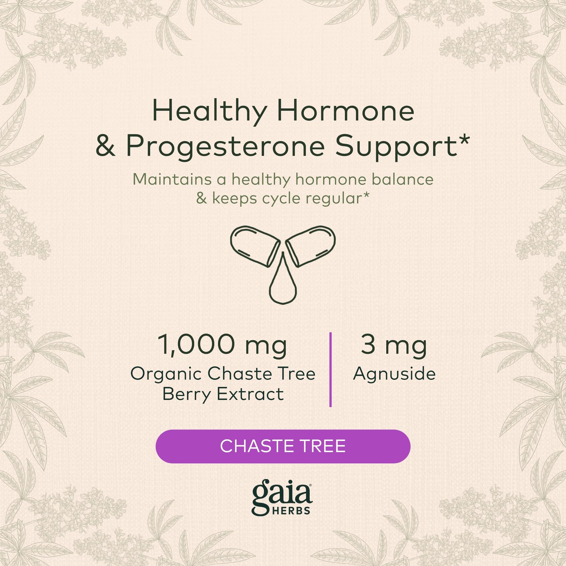Gaia Herbs Vitex Berry (Chaste Tree) - Supports Hormone Balance & Fertility Gaia HerbsBuy Supplements Australia