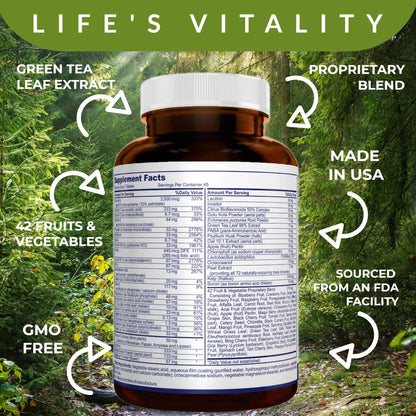 DR. MOSSERI Life's Vitality Vegan Multivitamin for Men & Women – Non-GMO Formula with 42 Fruits and Vegetables, Daily Multivitamin and Mineral Complex DR. MOSSERIBuy Supplements Australia