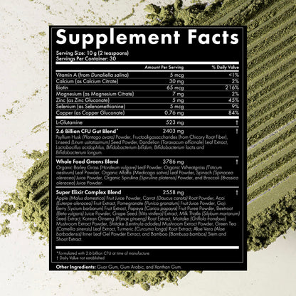 WelleCo The Super Elixir, Daily Greens Powder with Probiotics, Superfoods & Whole Foods, Unflavored Drink Mix for Gut Health, Immunity, Energy, Skin & Hair, 10.5oz Jar WelleCoBuy Supplements Australia