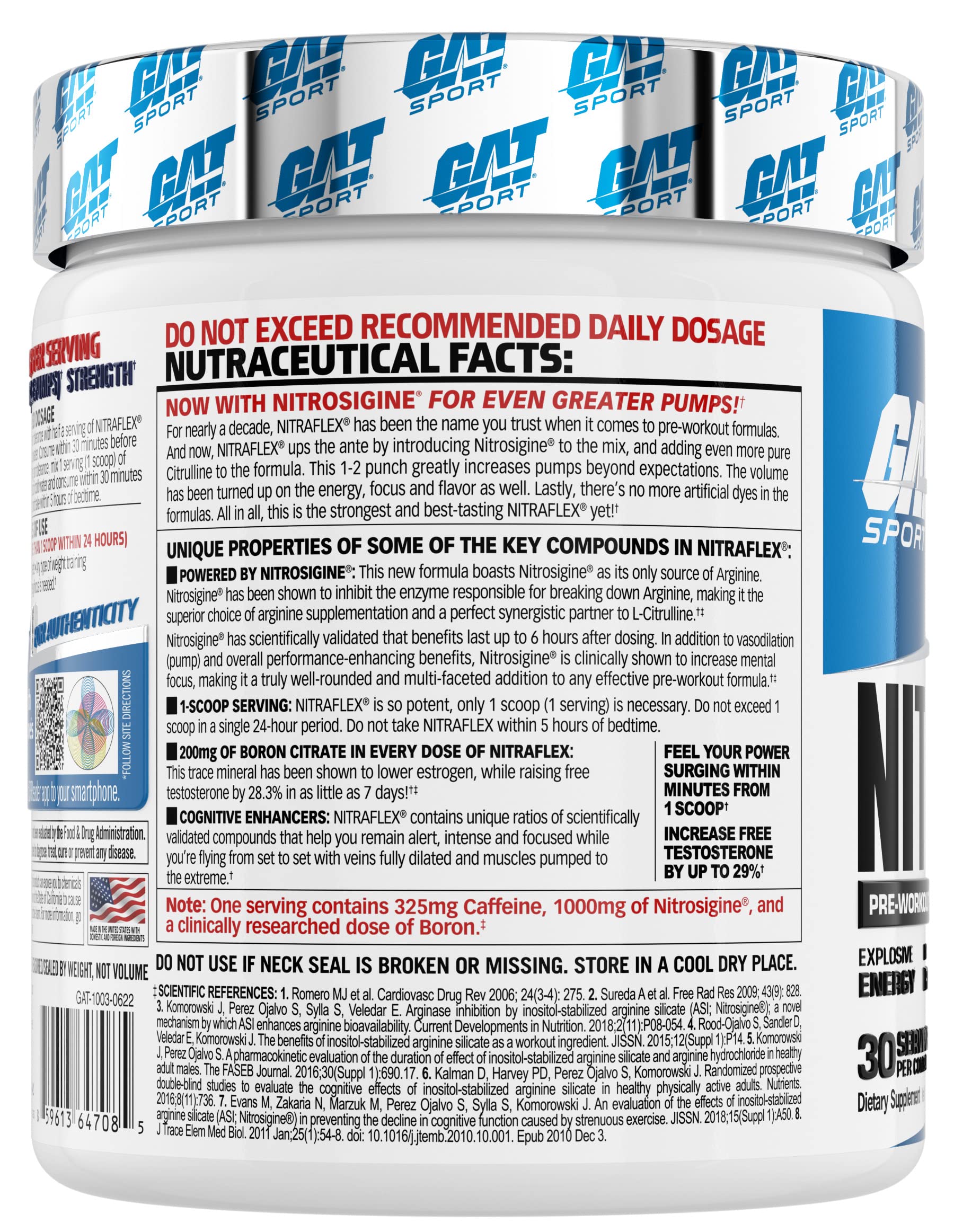 GAT SPORT Nitraflex Advanced Pre-Workout Powder, Increases Blood Flow GAT SPORTBuy Supplements Australia