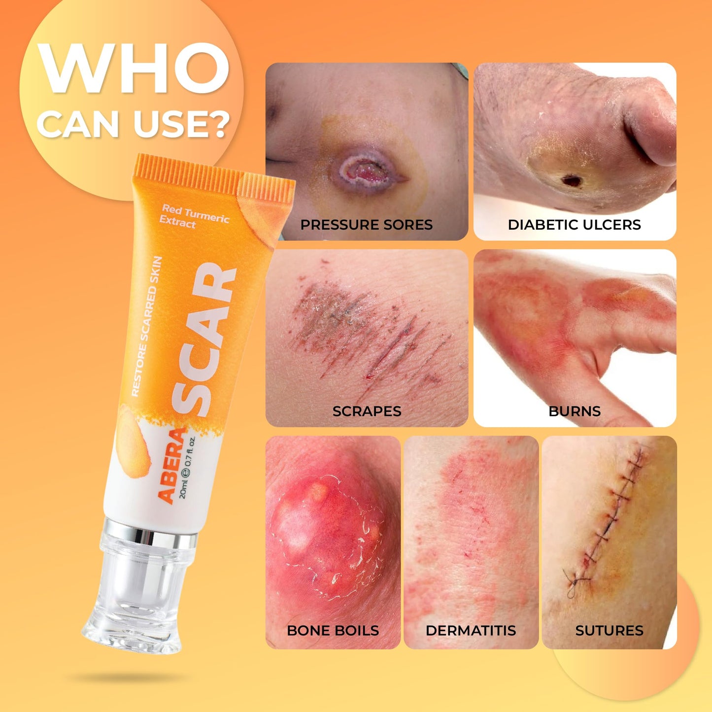 ABERA Scar Removal Cream for Women and Men - Rapid Repair of New Old Scars, Spots, Burns All Natural Treatment with Vitamin E, Alanine, Collagen (1 Box + 3 Eye Patch) - Maple Wellness Supplements