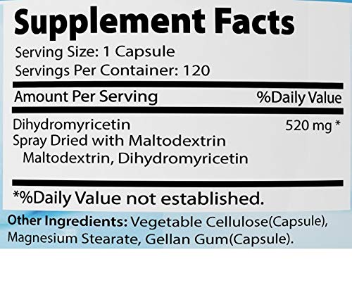 Absonutrix Dihydromyricetin - 520 mg, 120 Servings, Made in USA, Quick Absorption, Quality Potent Ingredients, Third-Party Tested, Non-GMO, GMP Certified, Cruelty Free Products - Maple Wellness Supplements