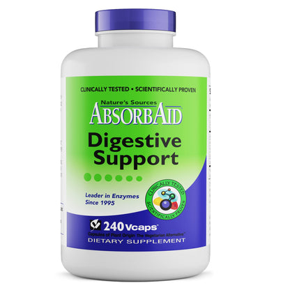 AbsorbAid Digestive Enzymes 240 vCaps, Proven to Increase Vital Nutrient Absorption by up to 71% - Maple Wellness Supplements