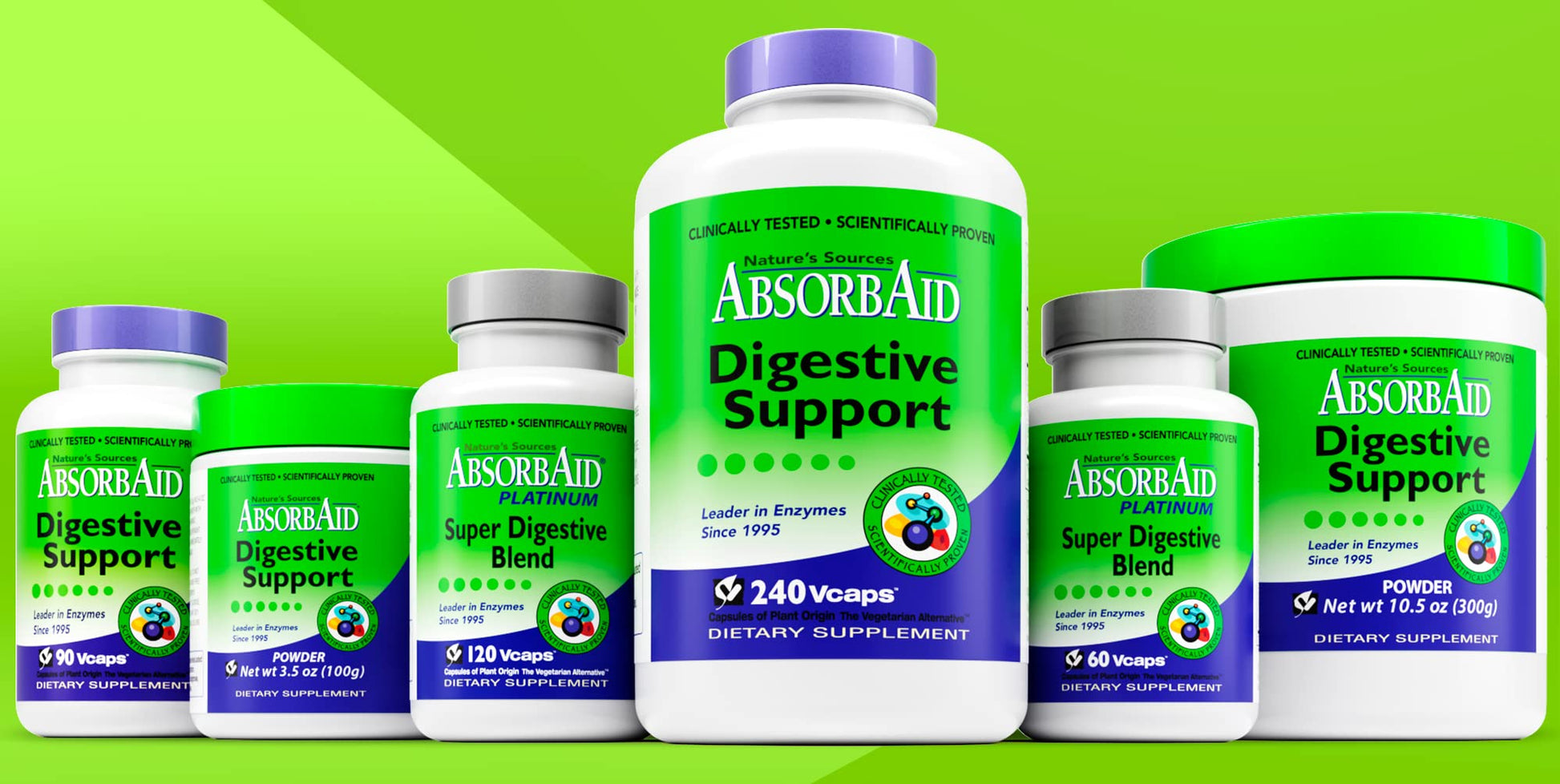 AbsorbAid Digestive Enzymes 240 vCaps, Proven to Increase Vital Nutrient Absorption by up to 71% - Maple Wellness Supplements