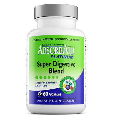 AbsorbAid Platinum Digestive Enzyme Support 60 vCaps, 12 Digestive Enzymes Plus 2 Probiotics for Maximum Relief - Maple Wellness Supplements
