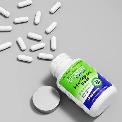 AbsorbAid Platinum Digestive Enzyme Support 60 vCaps, 12 Digestive Enzymes Plus 2 Probiotics for Maximum Relief - Maple Wellness Supplements