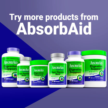 AbsorbAid Platinum Digestive Enzyme Support 60 vCaps, 12 Digestive Enzymes Plus 2 Probiotics for Maximum Relief - Maple Wellness Supplements