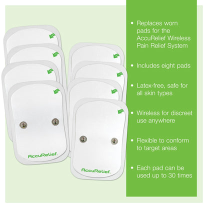 AccuRelief Wireless TENS Electrotherapy Pain Relief System Supply Kit (Packaging May Vary), Works with AccuRelief Wireless Remote Control TENS Device (ACRL-9000), 2 Pair (Pack of 1) - Maple Wellness Supplements