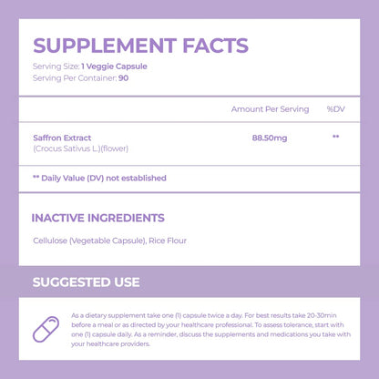 ACEWORKZ 100% Pure Saffron Extract - Appetite Suppressant for Weight Loss - Metabolis - Maple Wellness Supplements