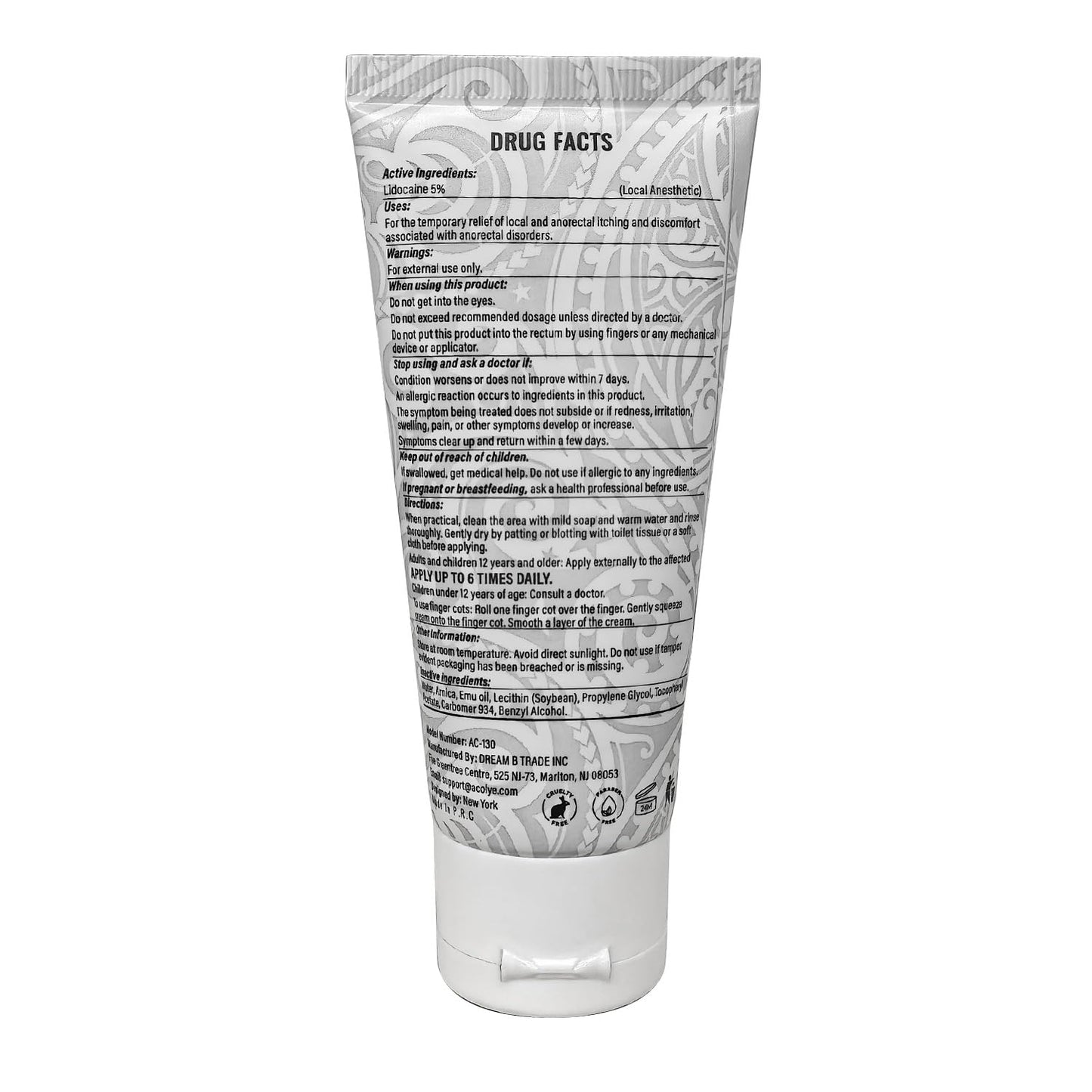 Acolye Numbing Cream Maximum Strength : 5% Lidocaine Topical Anesthetic - Extra Strength 5X Numbing with Menthol Arnica and Emu Oi (2 Fl Oz, Mint Flavor) - Maple Wellness Supplements