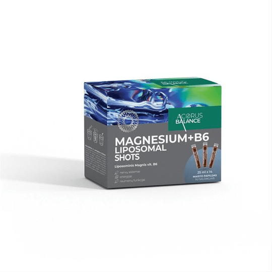ACORUS BALANCE MAGNESIUM + VIT B6 LIPOSOMAL SHOTS, oral solution, 25 ml, N14 - Maple Wellness Supplements