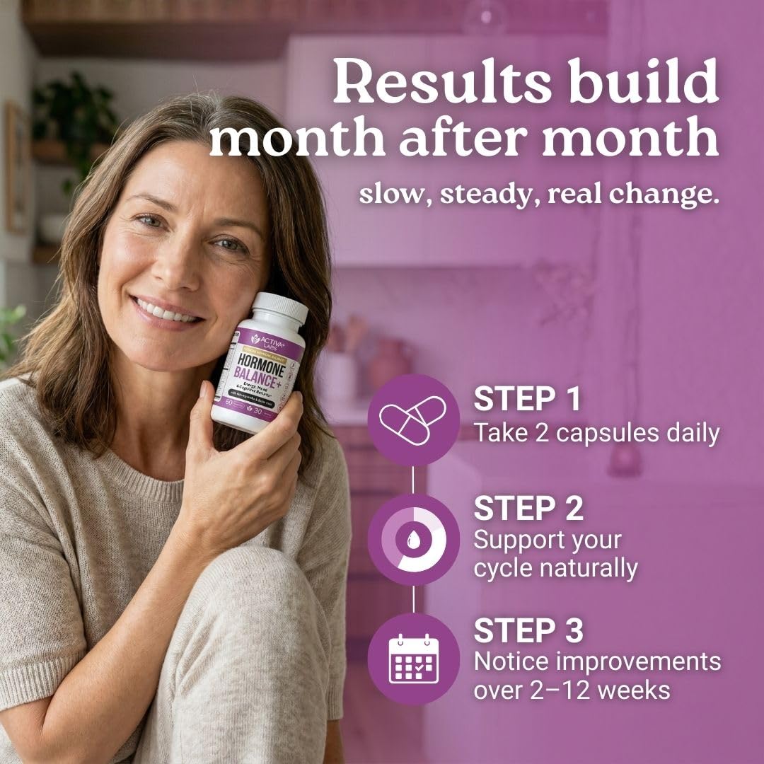 Activa Labs+ Hormone Balance for Women | Boost Energy, Mood, Libido and Focus | Supports Cycle&Menopause Comfort | Gluten, Soy&Lactose Free | 30 Day Supply - Maple Wellness Supplements