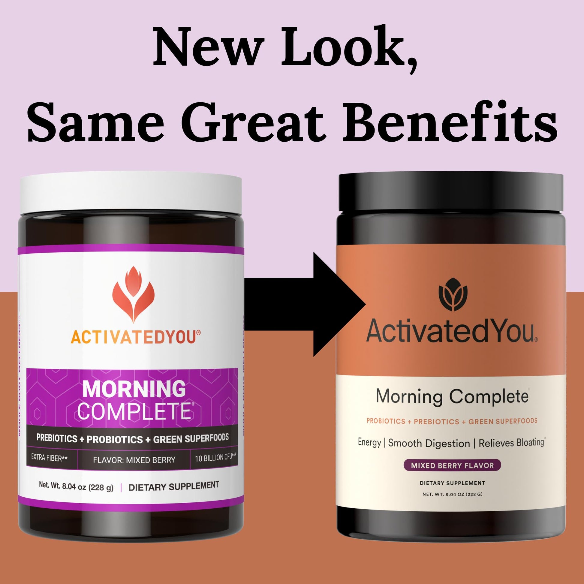 ActivatedYou Morning Complete Super Greens Powder Drink Mix - Gut Health Boost with Prebiotics, Probiotics, & Antioxidants - 10 Billion CFUs, Mixed Berry Flavor - Maple Wellness Supplements