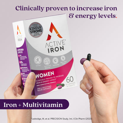 Active Iron Supplement 25mg + Multivitamin for Women – Clinically Proven to Increase Energy & Reduce Tiredness – Gentle - Maple Wellness Supplements