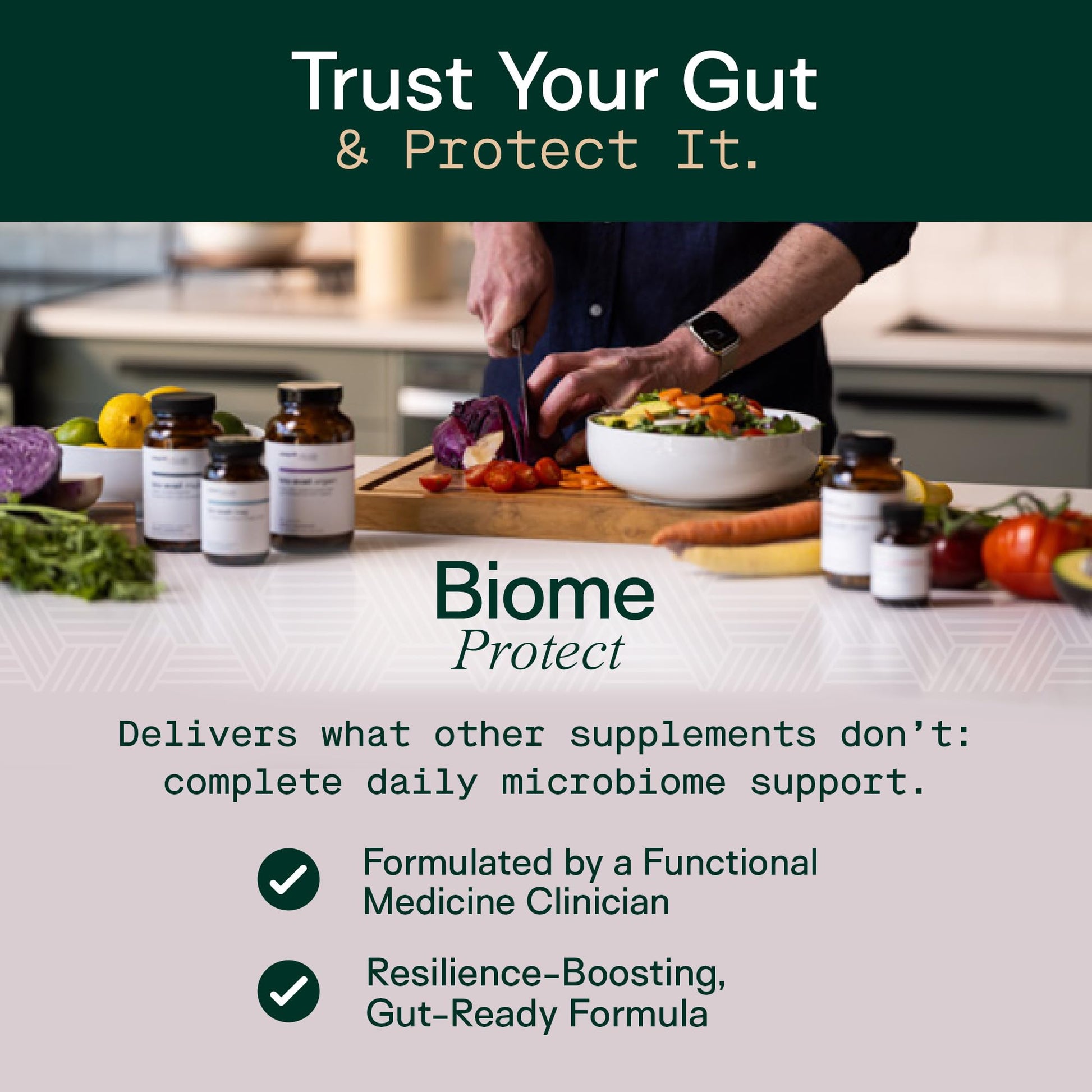 Adapt Naturals 4-in-1 Biome Protect Prebiotics, Probiotics Supplement Postbiotics & Polyphenols for Microbiome, Gut Health & Defense - Maple Wellness Supplements