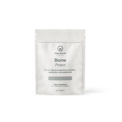 Adapt Naturals 4-in-1 Biome Protect Prebiotics, Probiotics Supplement Postbiotics & Polyphenols for Microbiome, Gut Health & Defense for Women & Men, 30 Day Supply - Maple Wellness Supplements
