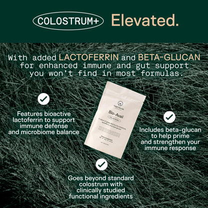 Adapt Naturals Colostrum Supplement with Lactoferrin & Beta-Glucan, Bio-Avail Grass Fed Bovine Colostrum Powder for Gut Health, Immune Support & Vitality | Non-GMO, 2500mg, Unflavored - 30 Days Supply - Maple Wellness Supplements