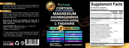 Adndale Cortisol Supplements for Women. Cortisol Reducer 14-in-1 Ashwagandha Supplement with Magnesium Glycinate, L-Theanine & More. 90 Capsules. - Maple Wellness Supplements
