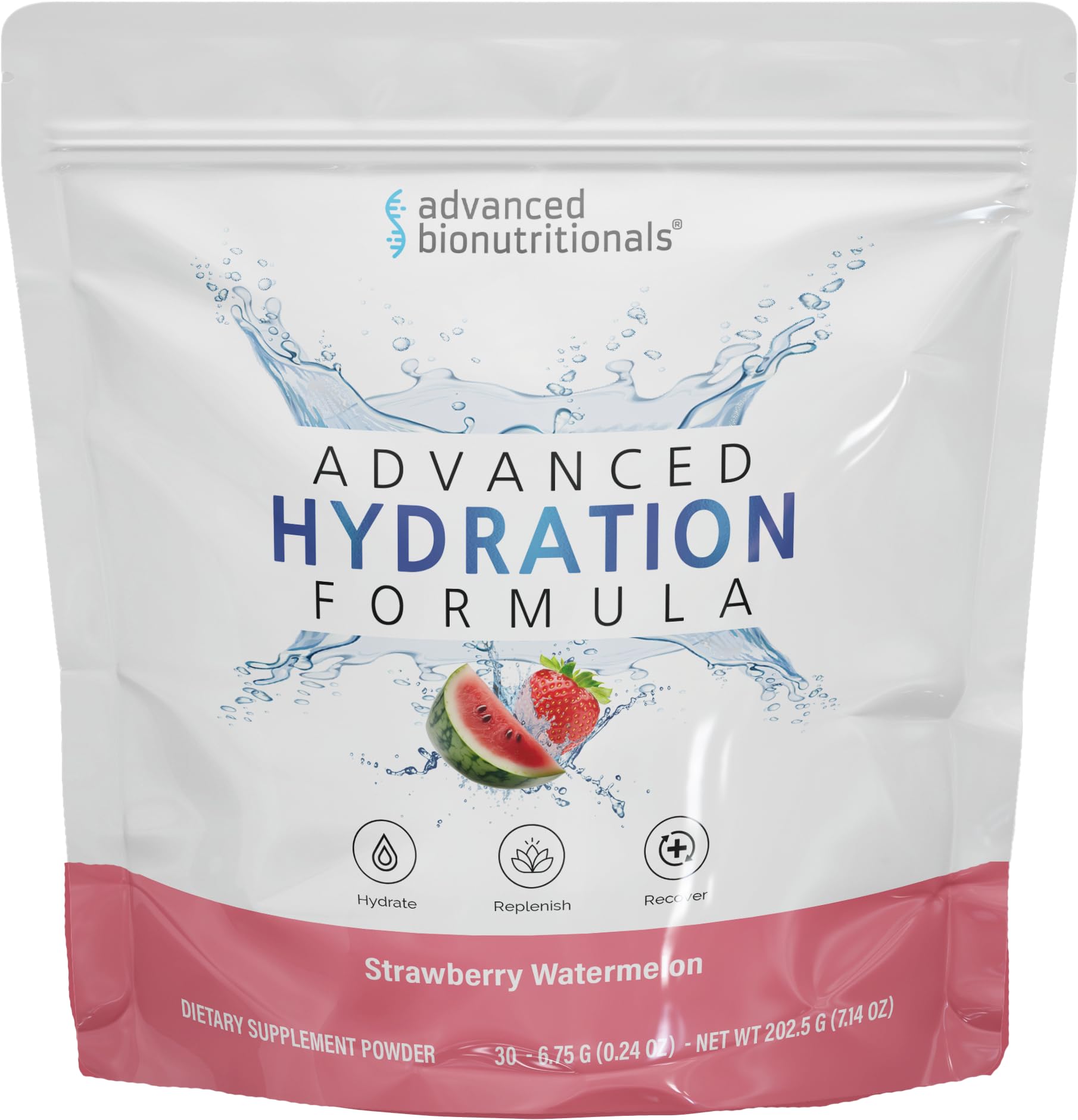 Advanced Bionutritionals Advanced Hydration Formula Electrolyte Drink Mix Powder with ElectroPrime®, L-Taurine, TyroPure™, B-Vitamins, Vitamin C – Strawberry Watermelon – 30 Stick Packs - Maple Wellness Supplements