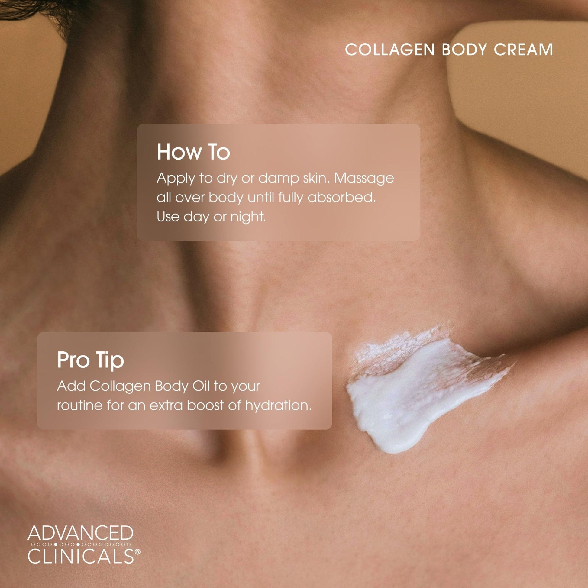 Advanced Clinicals Collagen Cream Body Lotion & Face Moisturizer W/Vitamin E | Skincare Moisturizing Collagen Lotion For Women, Men, Hand, & Neck Improves Look Of Crepey Skin & Uneven Dry Skin, 2pc - Maple Wellness Supplements