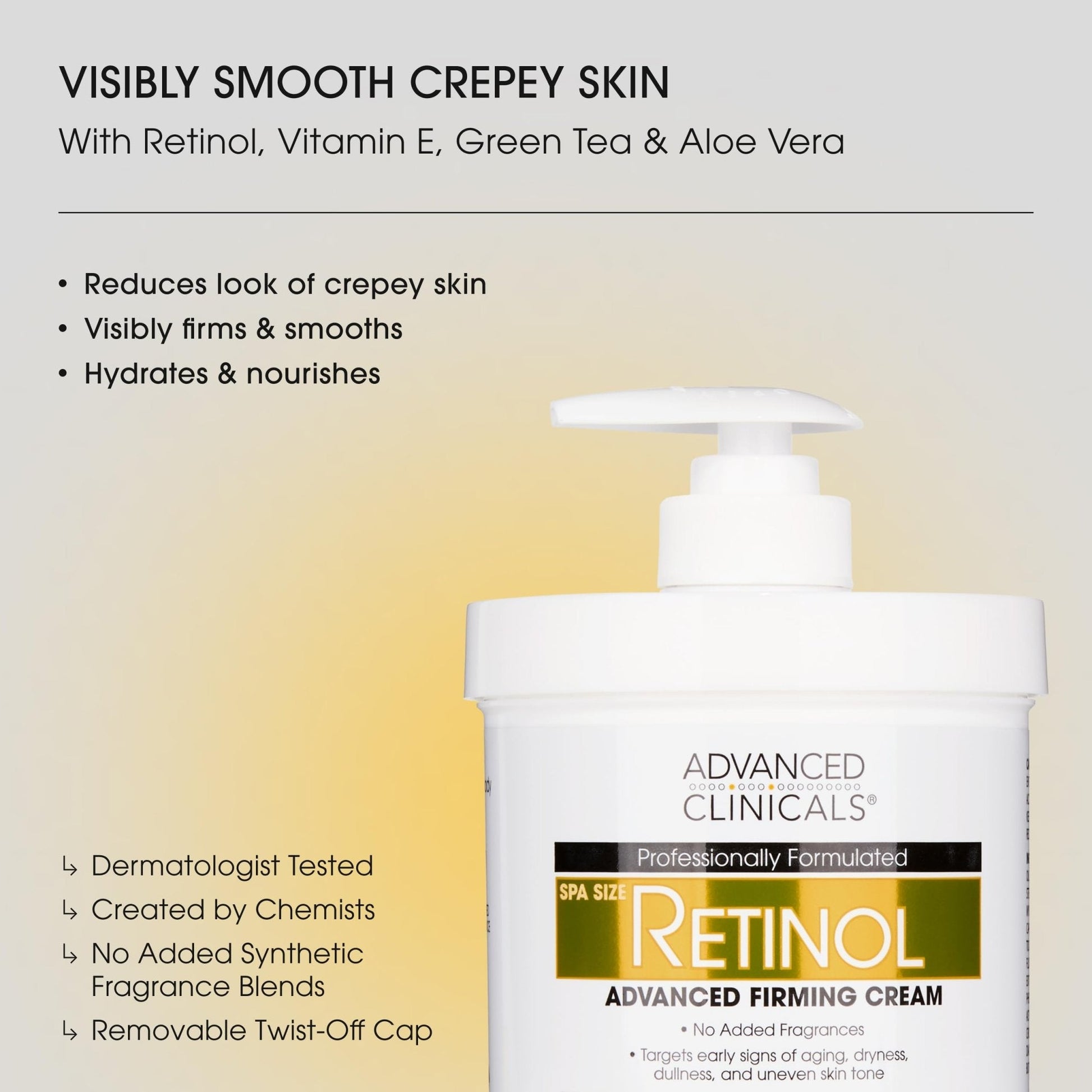 Advanced Clinicals Retinol Body Lotion & Face Moisturizer | Visible Anti Aging Skin Care Retinol Body Cream For Women & Men Targets Look Of Fine Lines - Maple Wellness Supplements