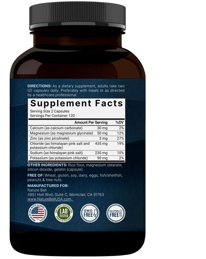Advanced Electrolyte Pills, 240 Capsules | Salt Pills with Electrolytes for Fasting Hydrating | Made with Himalayan Pink Salt, Sodium, Potassium, Magnesium & More – Keto - Maple Wellness Supplements