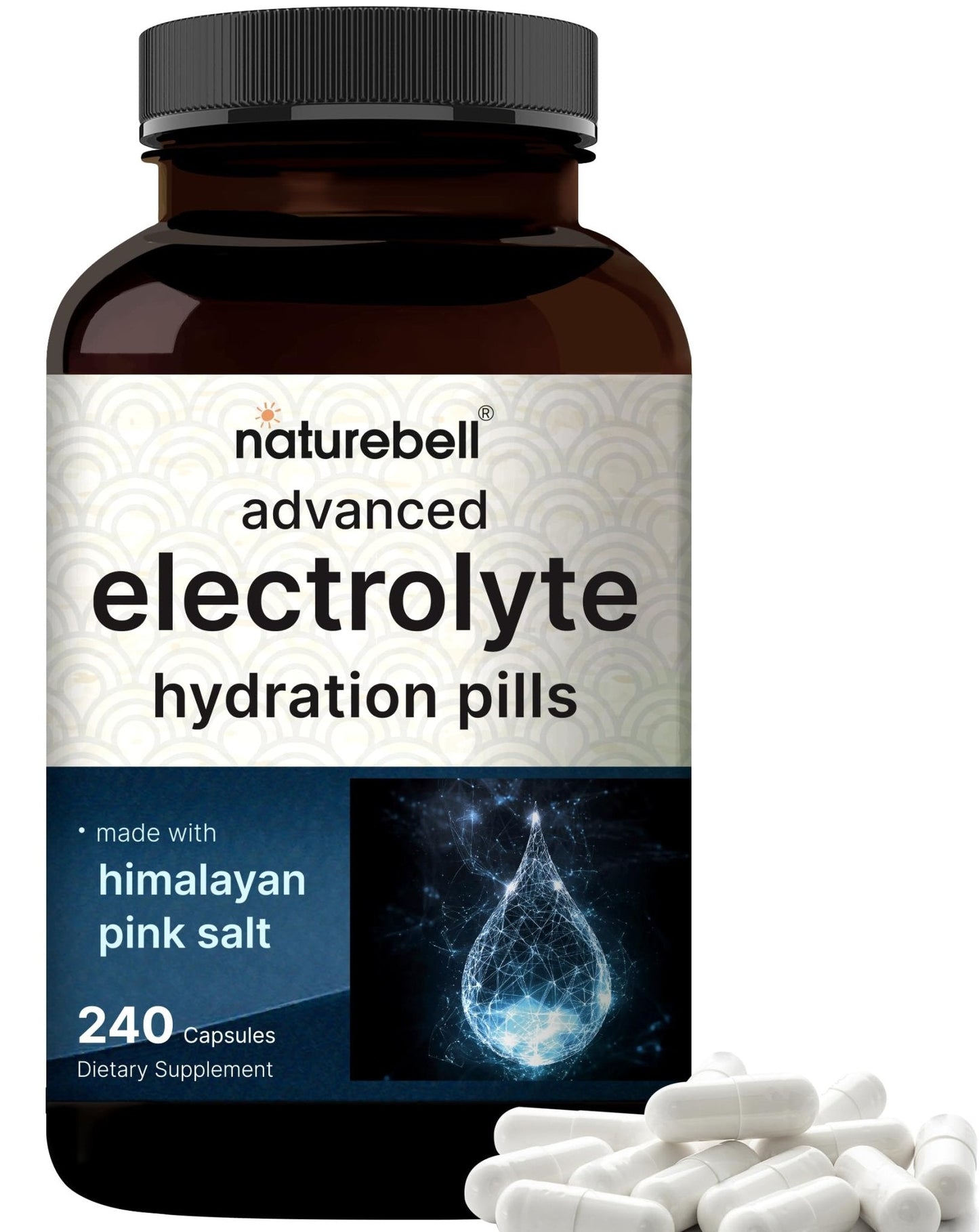 Advanced Electrolyte Pills, 240 Capsules | Salt Pills with Electrolytes for Fasting Hydrating | Made with Himalayan Pink Salt, Sodium, Potassium, Magnesium & More – Keto - Maple Wellness Supplements