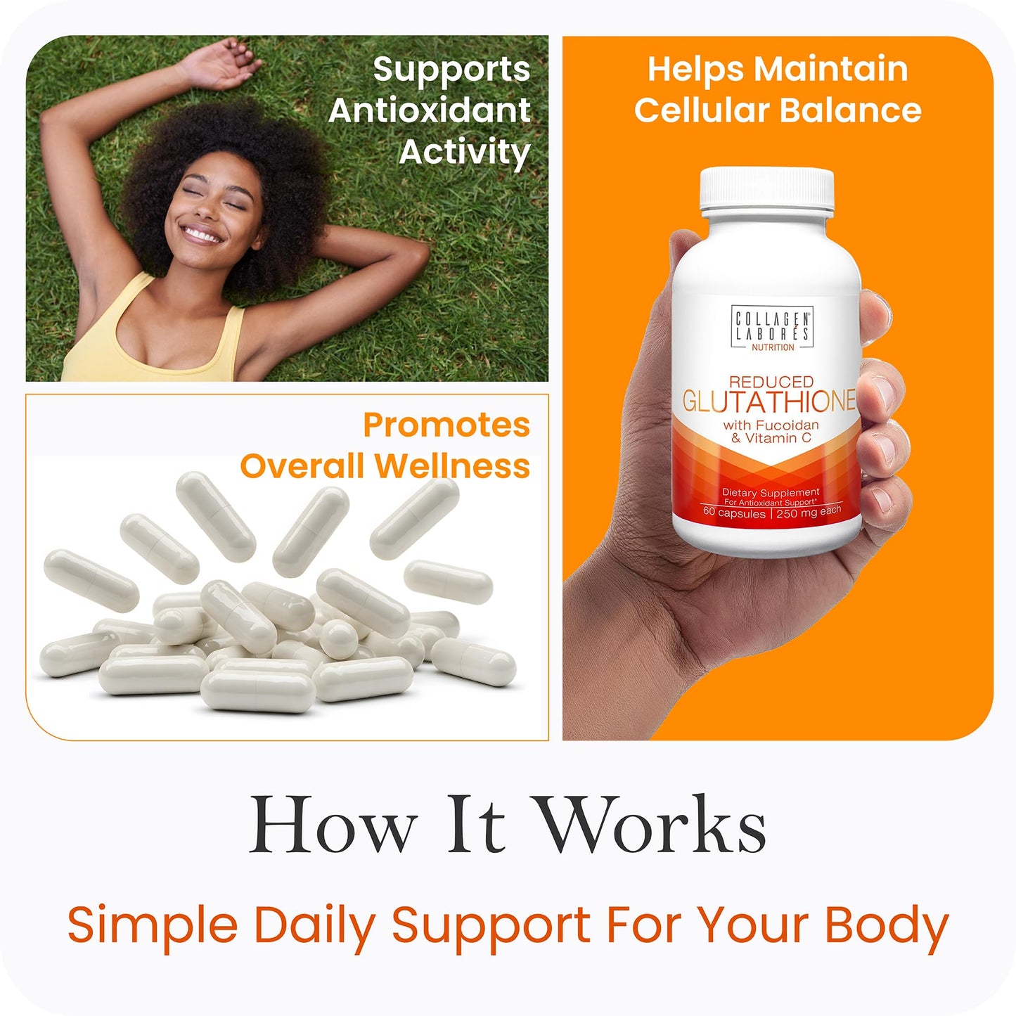 Advanced Glutathione Complex 500mg – with Fucoidan & Vitamin C – Antioxidant Support for Skin Glow, Detox & Immune Health – Non-GMO, Made in USA (60 Capsules) - Maple Wellness Supplements