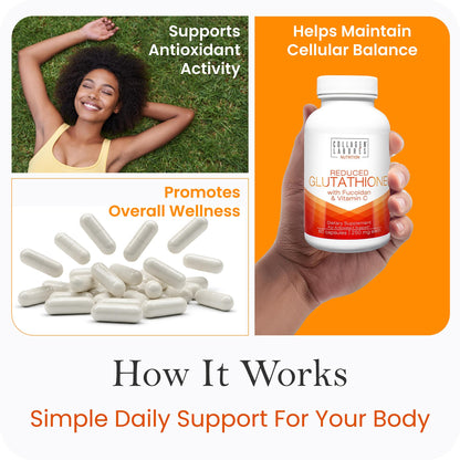 Advanced Glutathione Complex 500mg – with Fucoidan & Vitamin C – Antioxidant Support for Skin Glow, Detox & Immune Health – Non-GMO, Made in USA (60 Capsules) - Maple Wellness Supplements