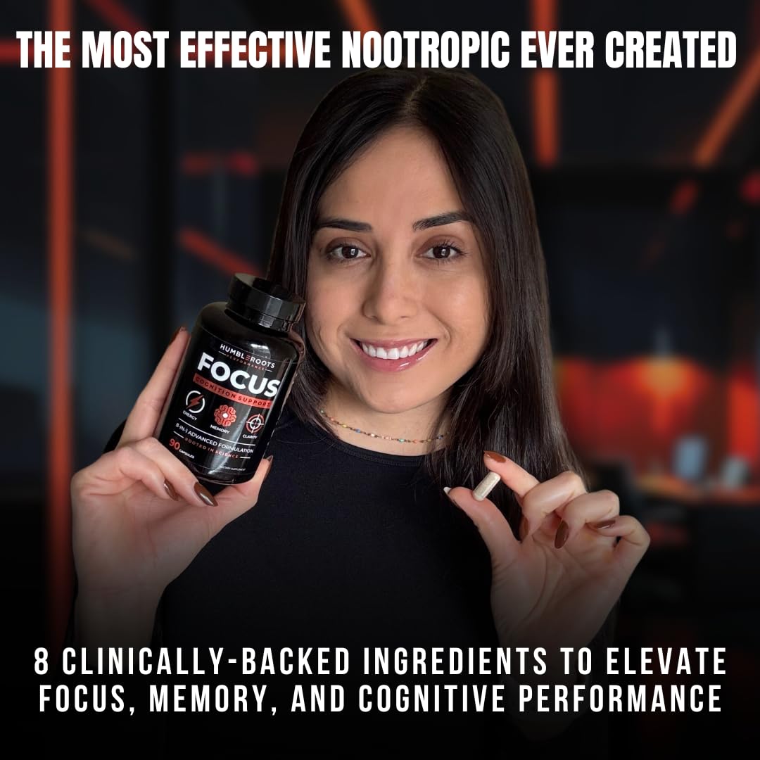 Advanced Nootropic Brain Supplement for Energy, Memory, & Focus | Lion's Mane, Caffeine, L-Theanine, and 5 Additional All-Natural Ingredients to Improve Cognitive Health (90 Capsules) - Maple Wellness Supplements