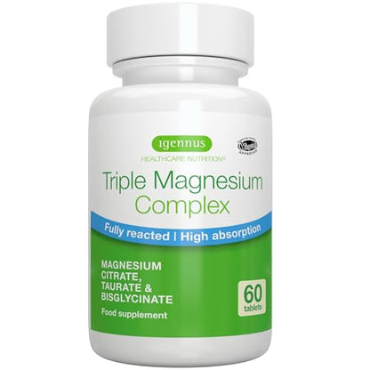 Advanced Triple Magnesium Complex, 2000mg Glycinate, Citrate & Taurate, Clean Label - Maple Wellness Supplements