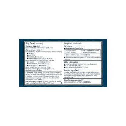 Advil Dual Action Coated Caplets, 125 Mg Ibuprofen and 250 Mg Acetaminophen per Dose (2 Dose Equivalent) for 8 Hour Pain Relief - 216 Count - Maple Wellness Supplements
