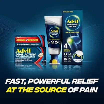 Advil Dual Action Coated Caplets, 125 Mg Ibuprofen and 250 Mg Acetaminophen per Dose (2 Dose Equivalent) for 8 Hour Pain Relief - 216 Count - Maple Wellness Supplements