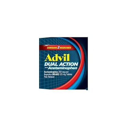 Advil Dual Action Coated Caplets, 125 Mg Ibuprofen and 250 Mg Acetaminophen per Dose (2 Dose Equivalent) for 8 Hour Pain Relief - 216 Count - Maple Wellness Supplements