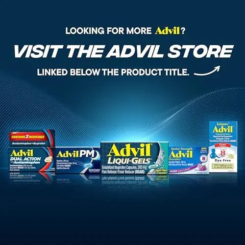 Advil Dual Action Coated Caplets with Acetaminophen, 250 Mg Ibuprofen and 500 Mg Acetaminophen Per Dose (2 Dose Equivalent) for 8 Hour Pain Relief - 72 Count - Maple Wellness Supplements