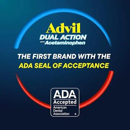 Advil Dual Action With Acetaminophen And Ibuprofen (2 Dose Equivalent) For 8 Hour Pain Relief, Coated 144 Ct Caplets And 2 Ct. Sample Of Advil PM - Maple Wellness Supplements