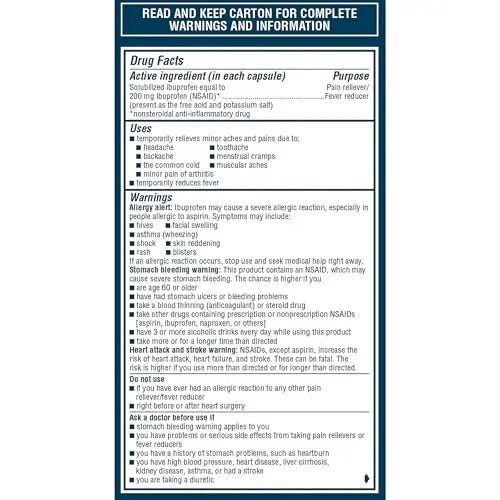 Advil Liqui-Gels Minis Pain Reliever and Fever Reducer, Pain Medicine for Adults with Ibuprofen 200mg for Pain Relief - 160 Liquid Filled Capsules - Maple Wellness Supplements