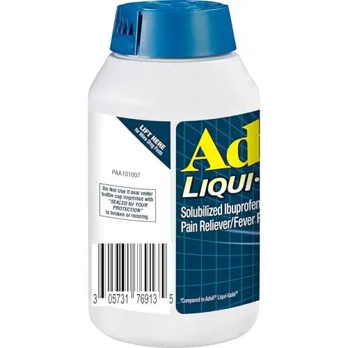 Advil Liqui-Gels minis Pain Reliever and Fever Reducer, Pain Medicine for Adults with Ibuprofen 200mg for Pain Relief - 200 Liquid Filled Capsules - Maple Wellness Supplements