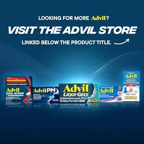 Advil Liqui-Gels Minis Pain Reliever and Fever Reducer, Pain Medicine for Adults with Ibuprofen 200mg for Pain Relief - 80 Liquid Filled Capsules - Maple Wellness Supplements